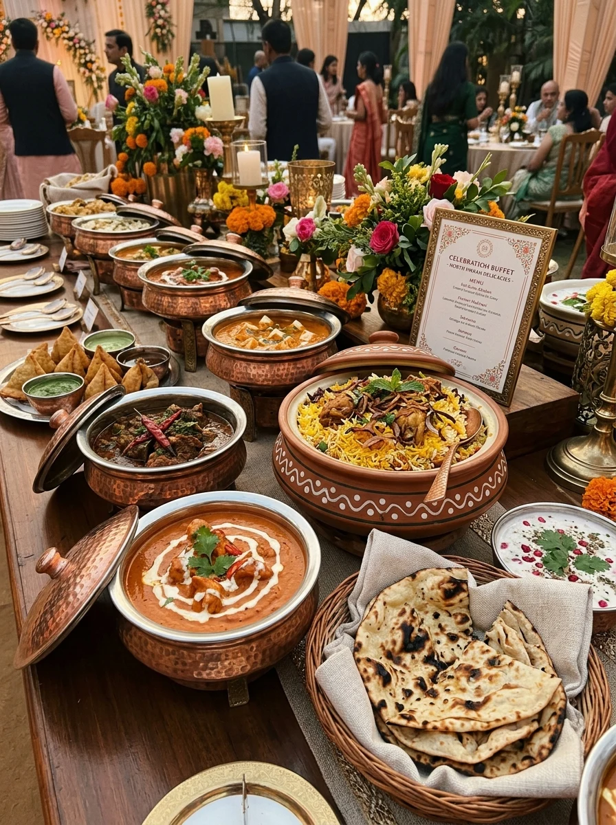 Tarka Treats North Indian catering buffet spread for 30 to 50 people